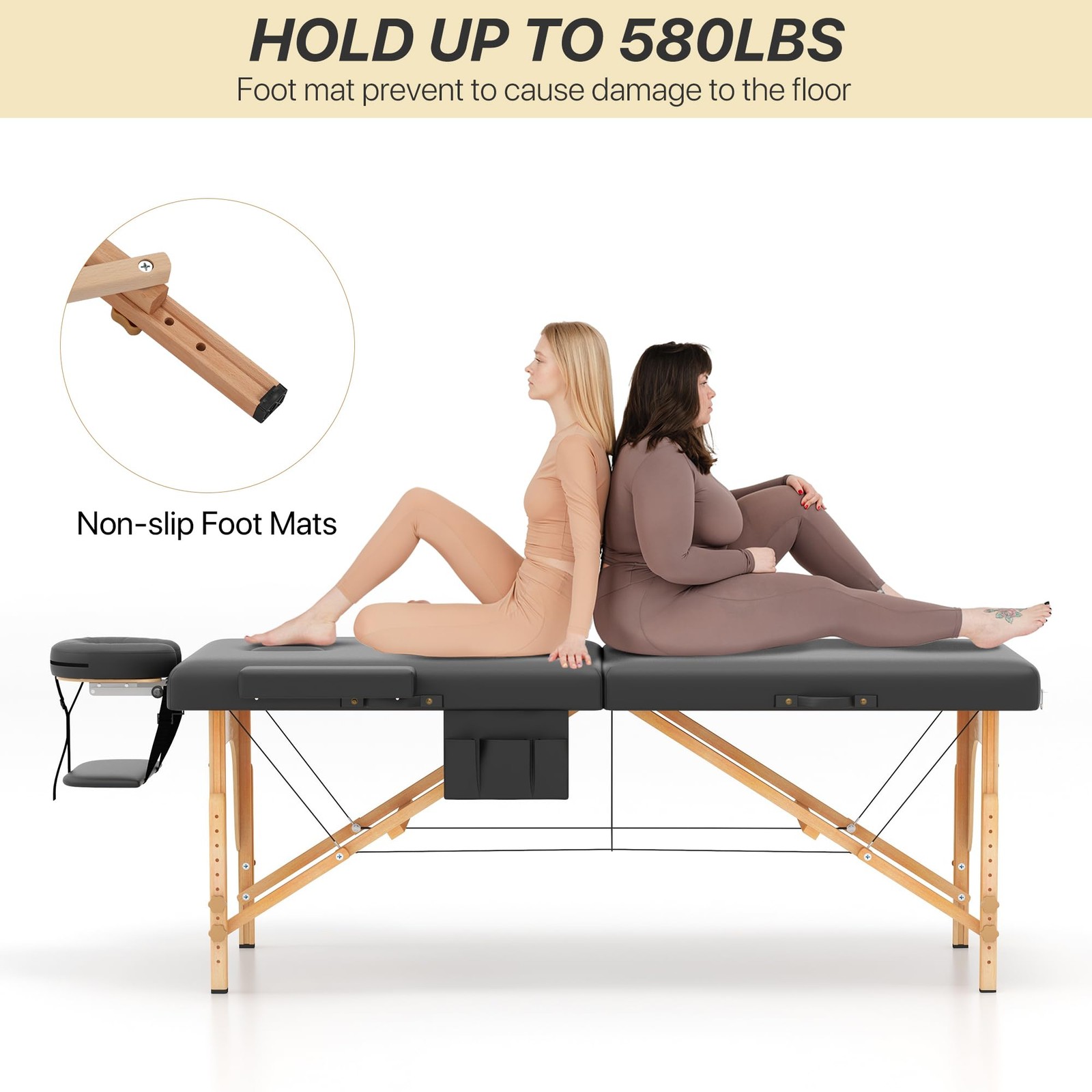 Memory Foam Massage Table Premium Portable Foldable Massage Bed Height Adjust...