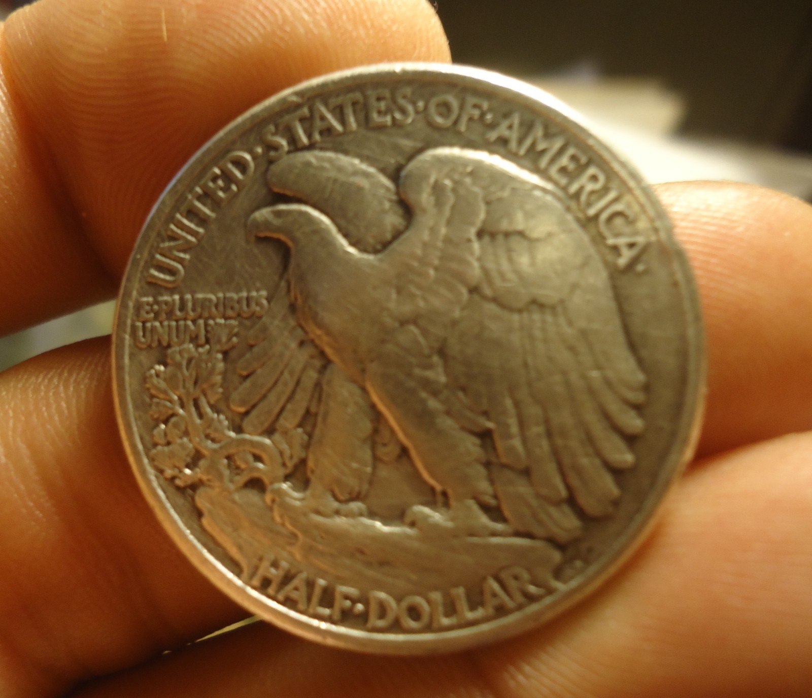 1944 WALKING LIBERTY SILVER HALF DOLLAR CLEANED BUT 90% SILVER