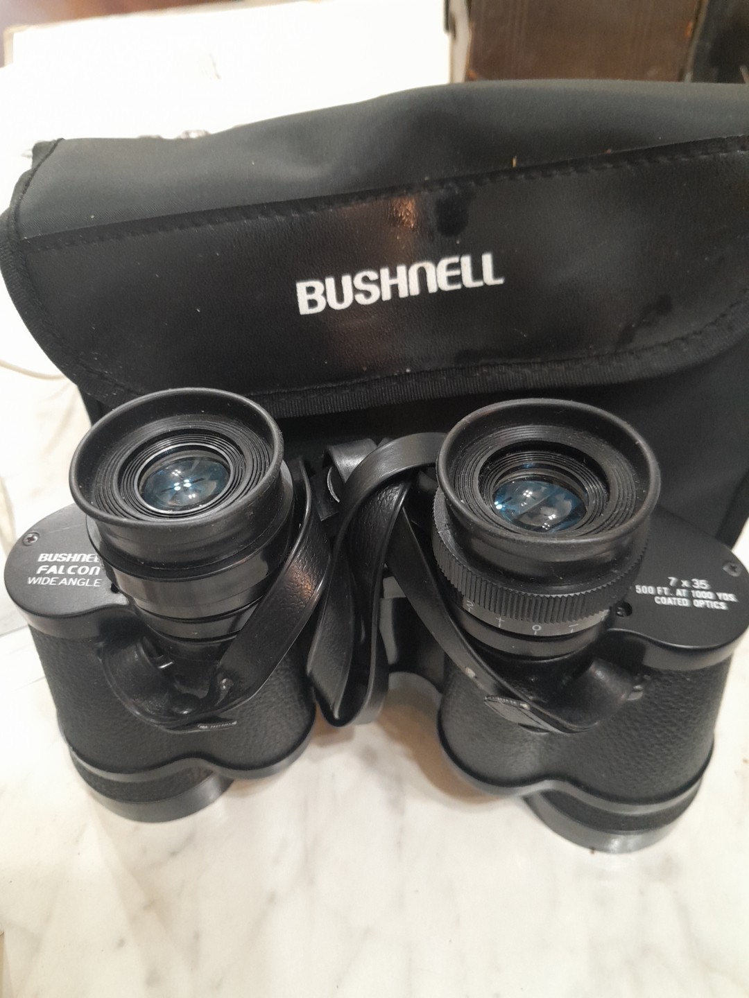 Bushnell Binoculars Falcon Wide Angle 7x35 500 Ft 1000 Yds Coated Optics W/case