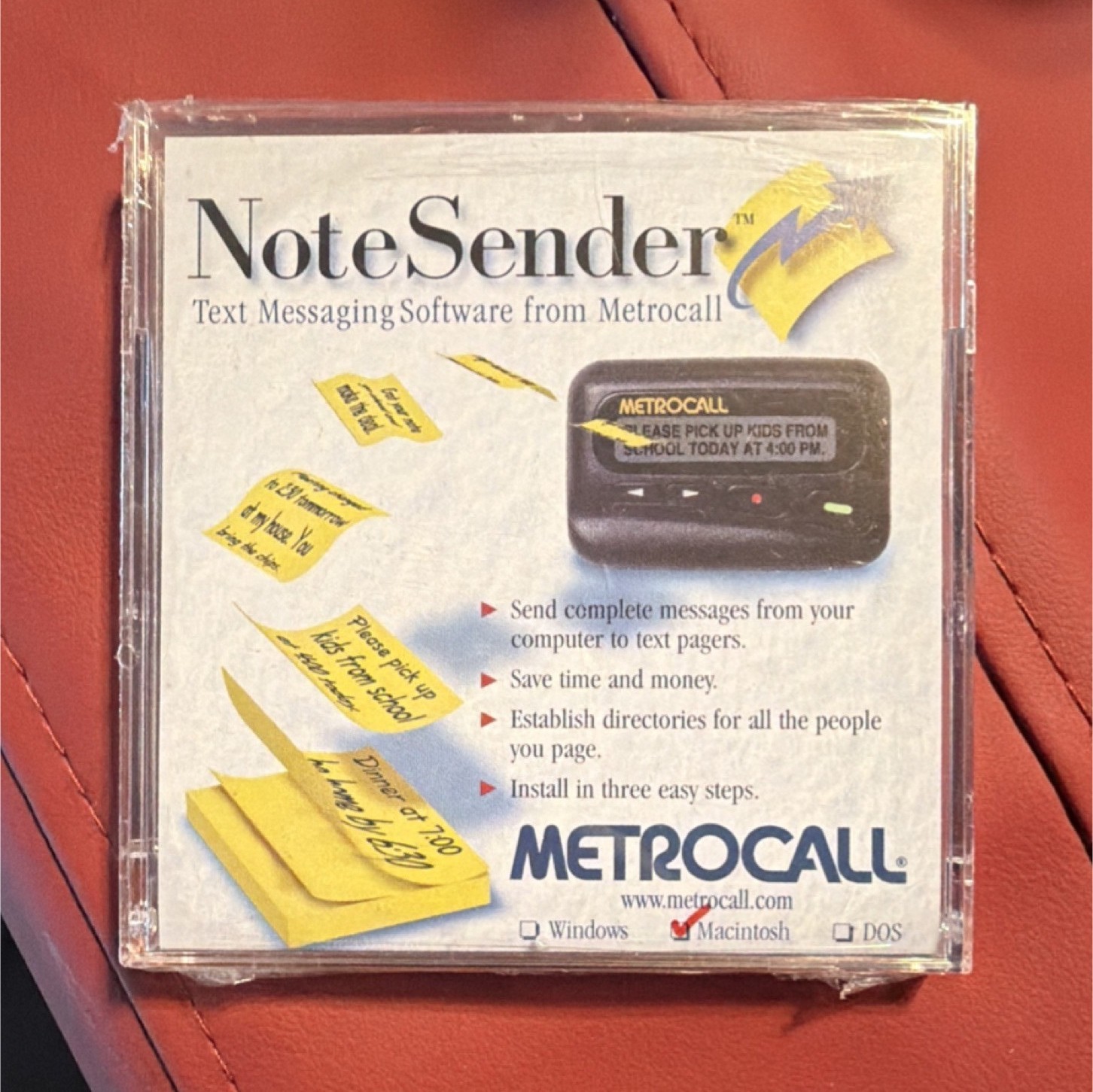 Metrocall NoteSender Text Messaging Software NSM-00314 NEW Sealed 90s Vintage