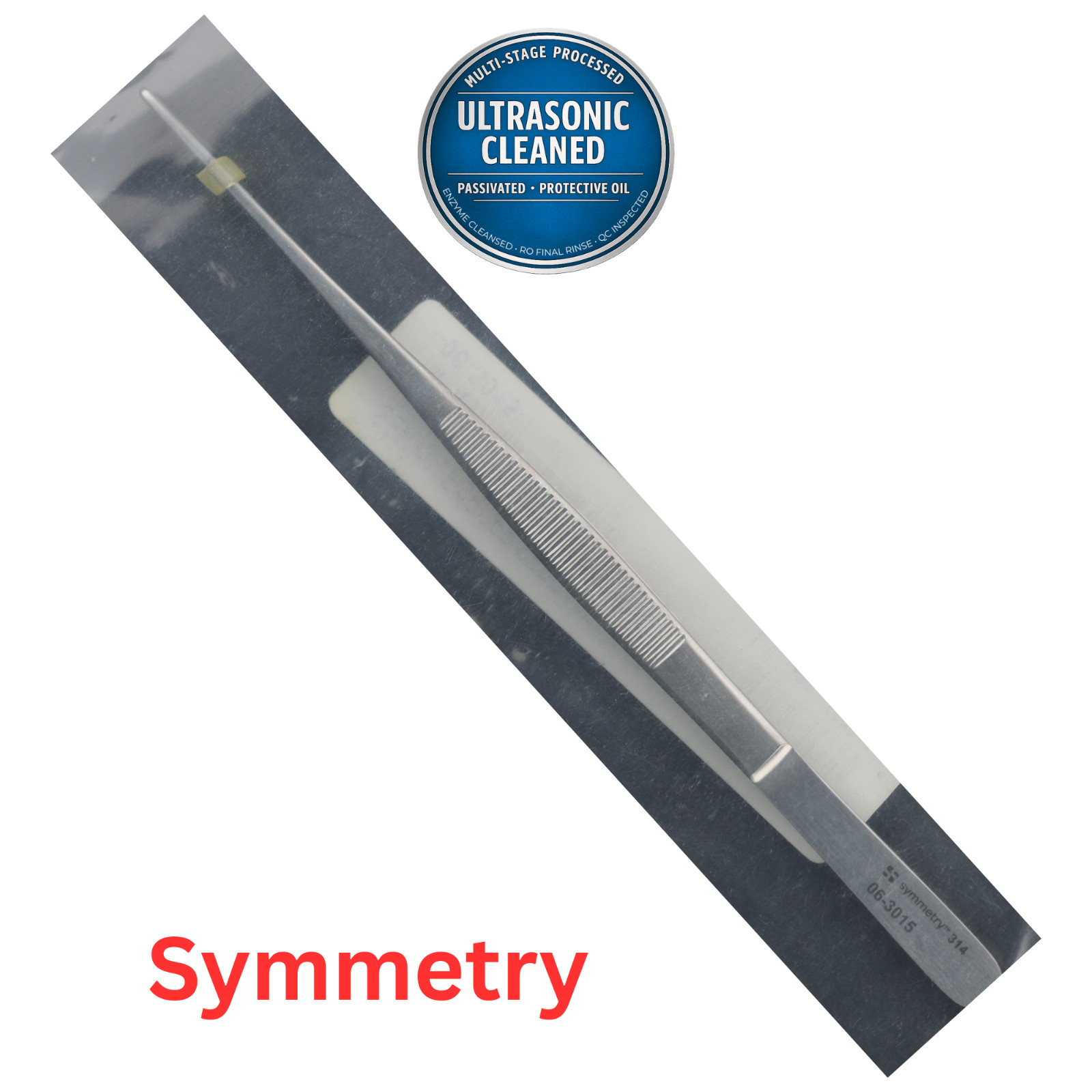 Symmetry 06-3015 Semkin Dressing Forceps, Serrated, Straight, 6"
