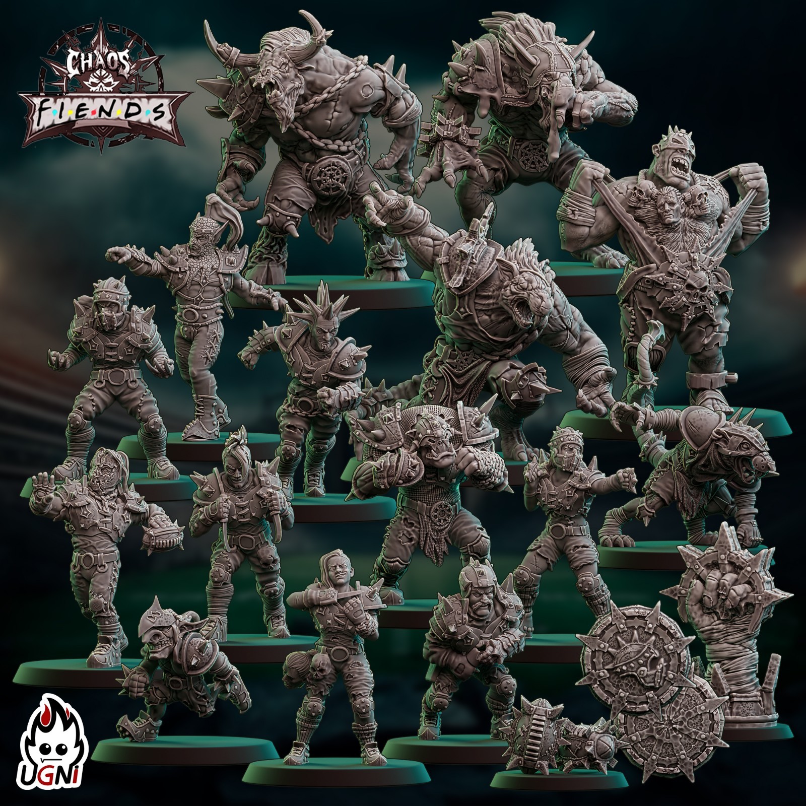 Fantasy Football Miniatures - Fiends of Chaos Team - UGNI
