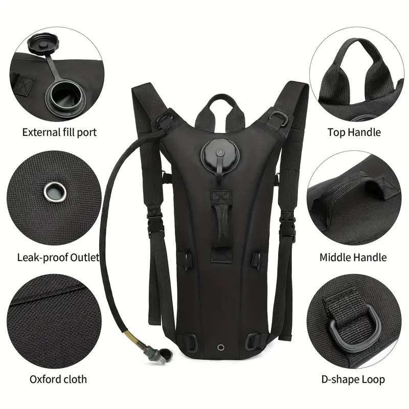Hydration Backpack 3L Water Bladder Bag Lightweight Pack Cycling Camping Hiking
