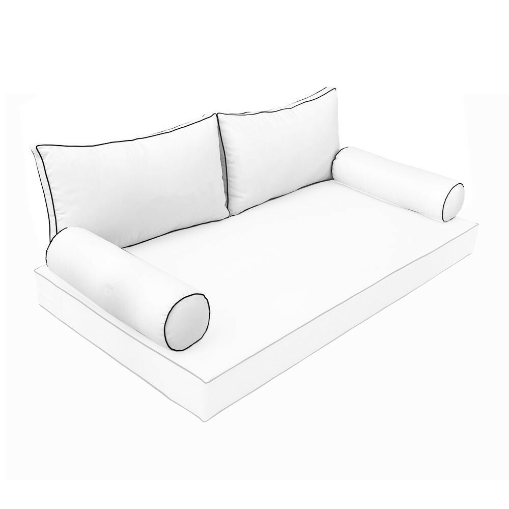 |SLIPCOVER ONLY| S2 Outdoor Bolster Back Pillow Covers Contrast Trim Crib AD106