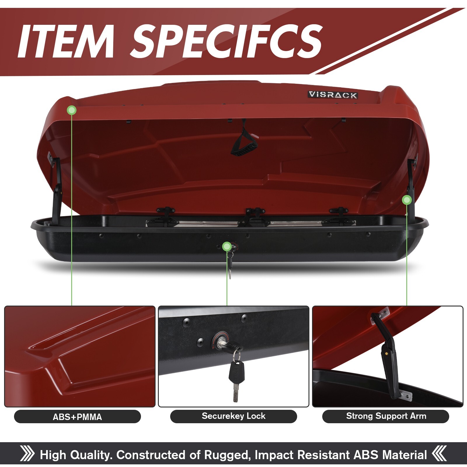 15 Cubic Feet Car Top Cargo Carrier Vehicle Roof Mount Luggage Storage Box