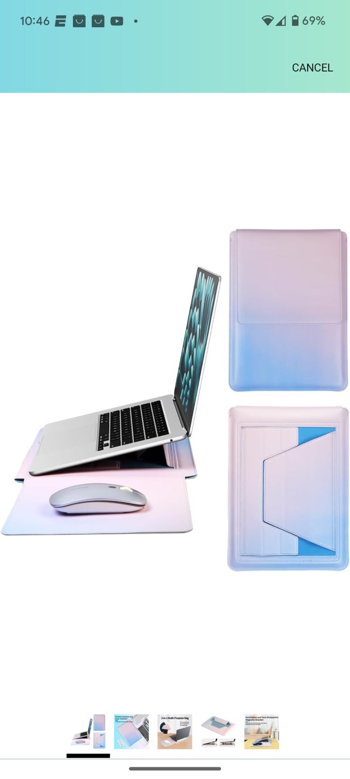 IMMOENUC Laptop Sleeve Case with Stand for 2024-2021 MacBook Pro 14 Icelandic...