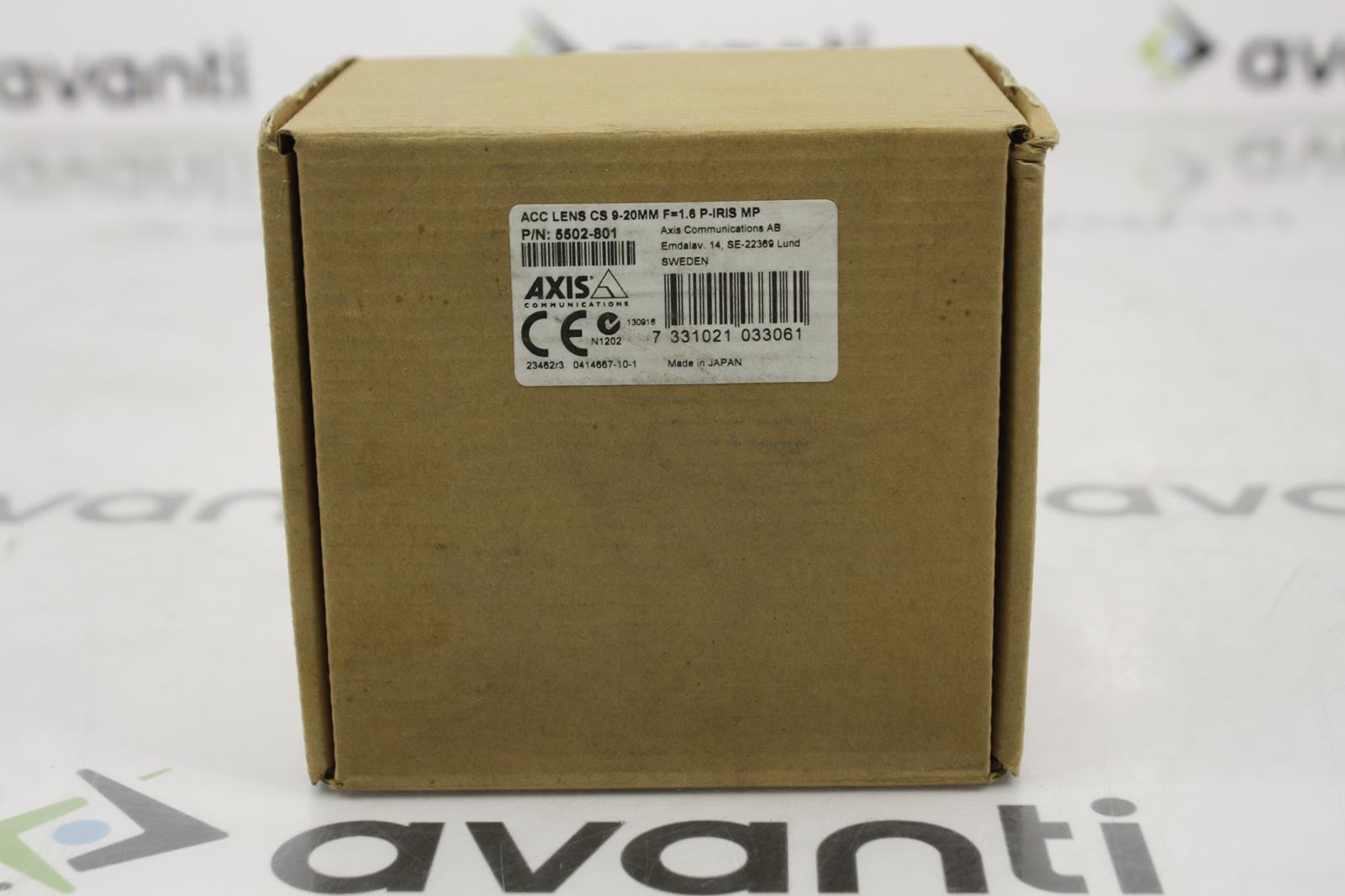 AXIS Security Camera Zoom Lens 5MP Megapixel 9 20mm F1 6 CS Mount P IRIS 5502801