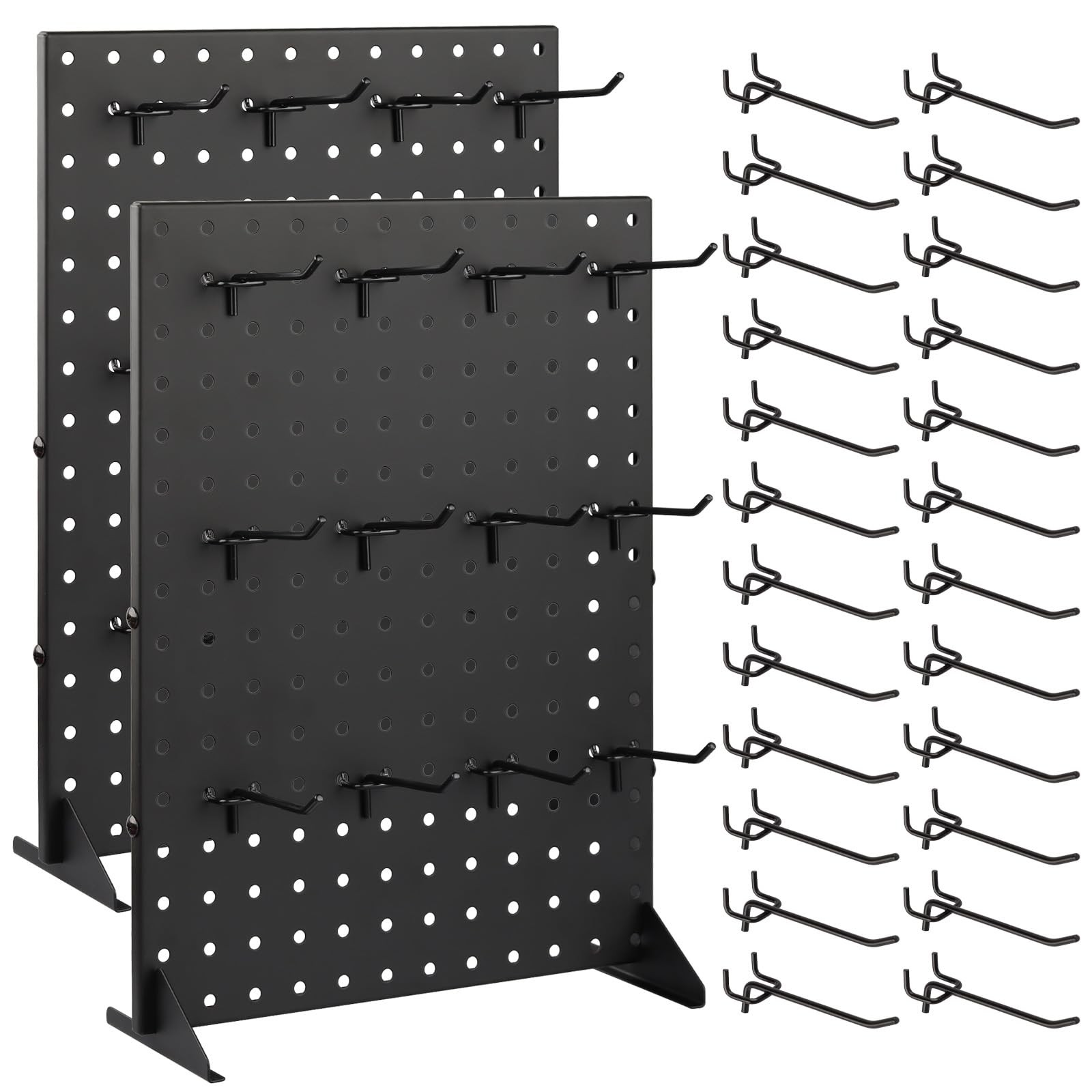 2Pcs Pegboard Display Racks With 24 Peg Hooks for Craft Show Display Rack, Me...