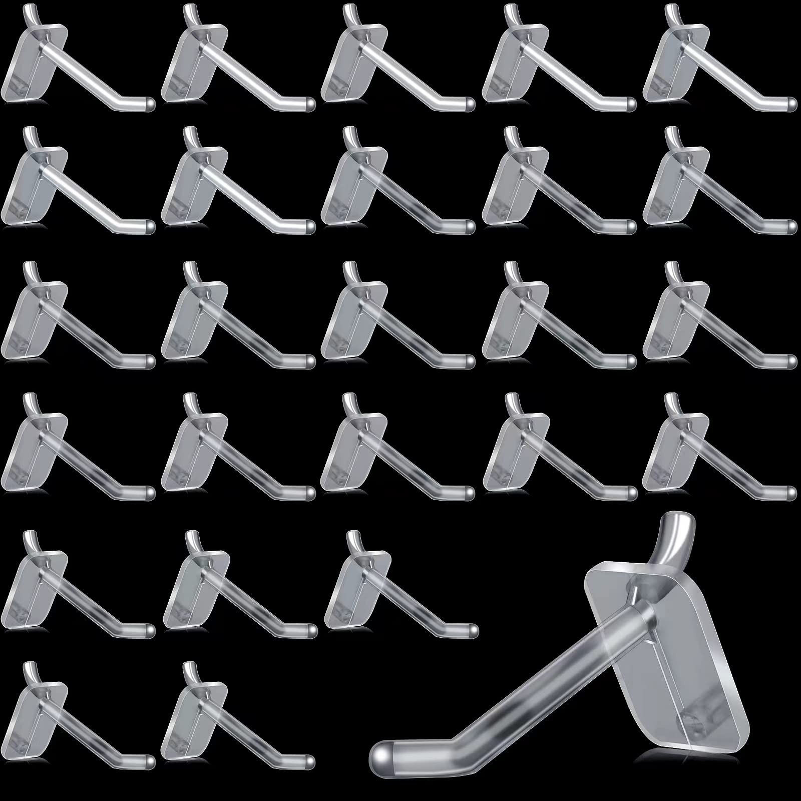 120 Pcs 2.4 Inch Plastic Pegboard Hooks Peg Board Shelving Big Pegboard Locki...