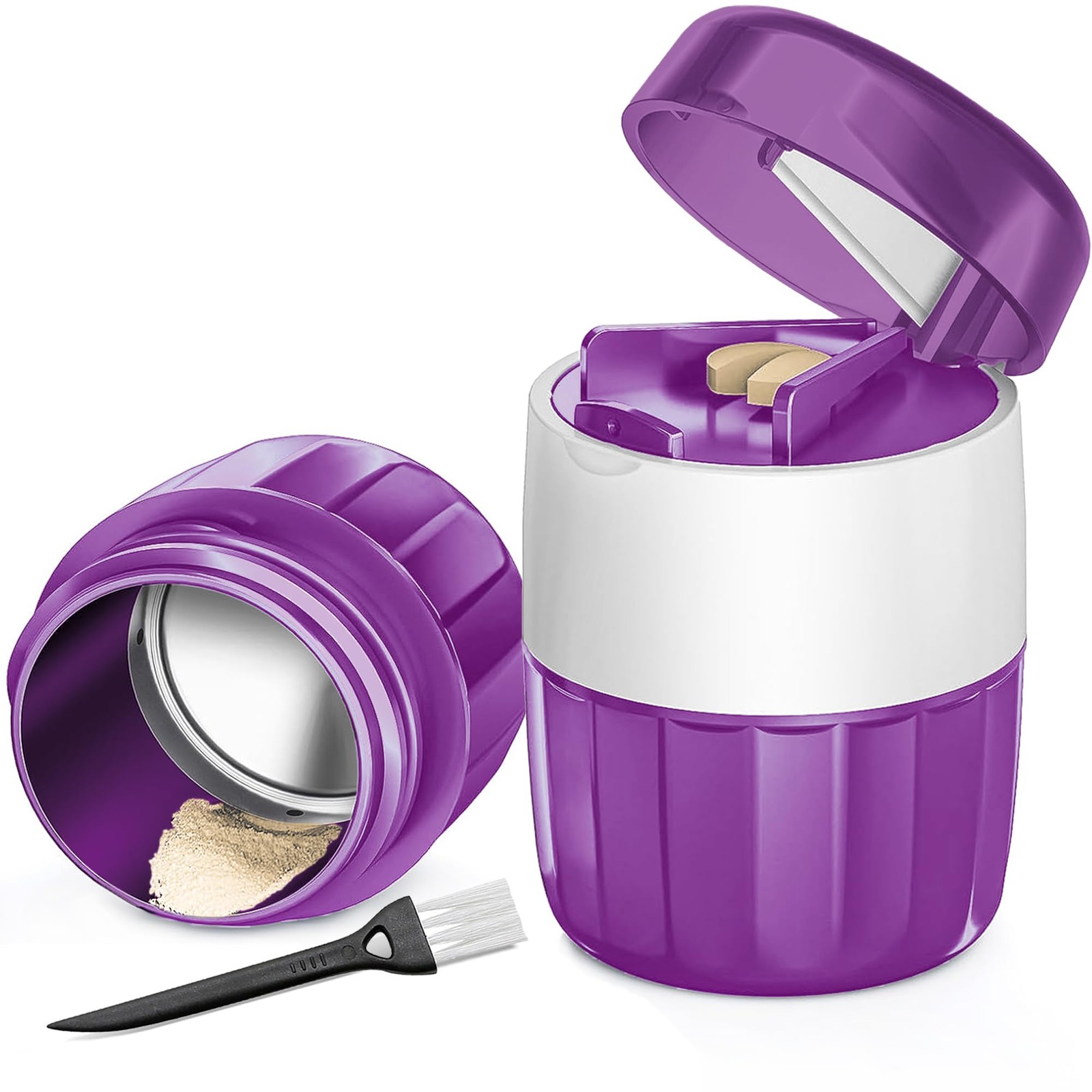 3-In-1 Pill Crusher Pill Grinder, Pill Crusher Fine Powder with Brush, Pill