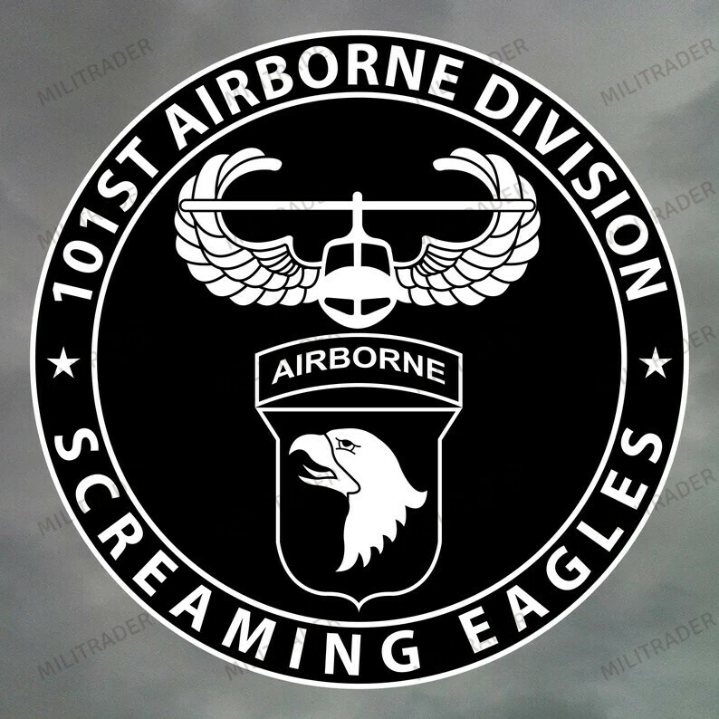 US Army 101st Airborne Division 4" Decal (Black)