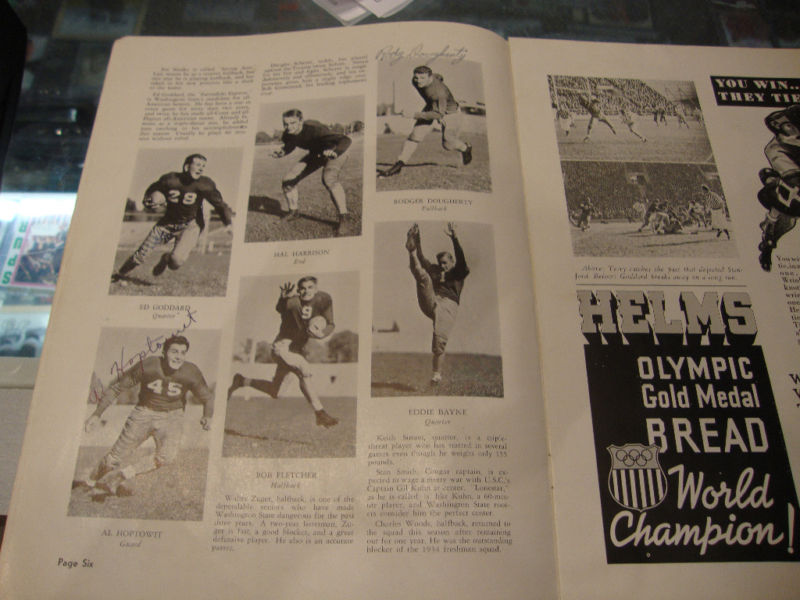 1936 VINTAGE PROGRAM USC VS WA STATE 17 AUTOGRAPHS