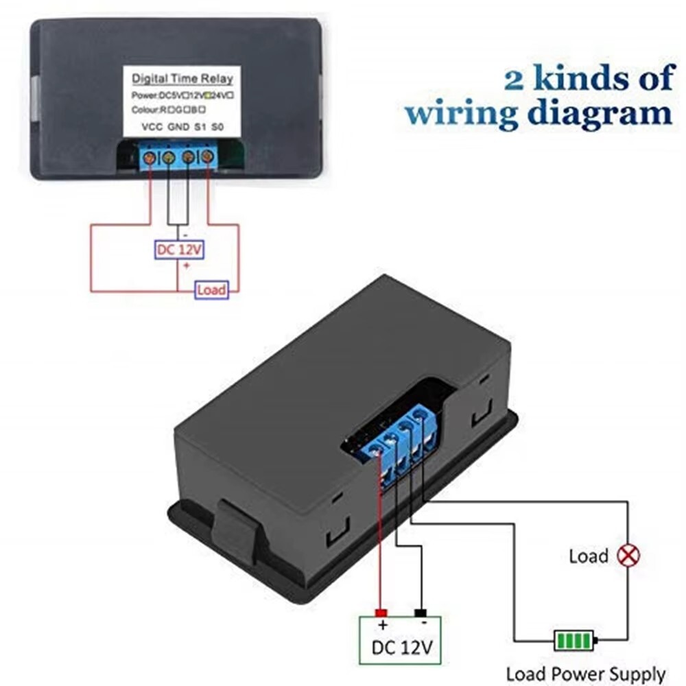 DC 12V Digital Delay Relay LED Display Cycle Timer Control Switch Adjustable