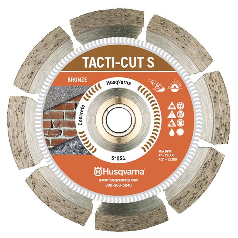 Husqvarna Tacti-Cut Dri Disc 4in. Dia. x 7/8in. Segmented Rim Diamond Saw Blade
