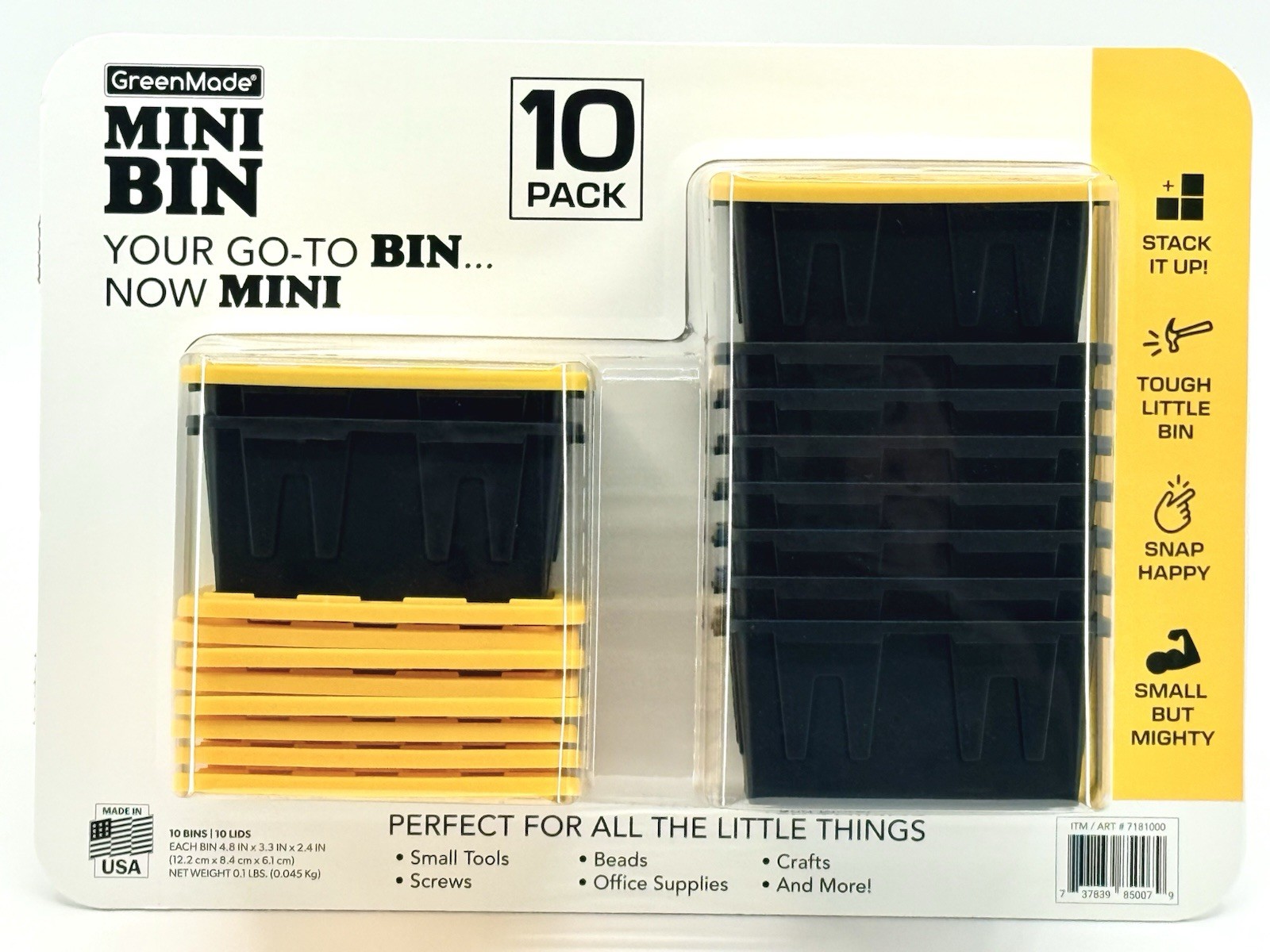 10-pack GreenMade mini storage bins/containers with lids NEW!