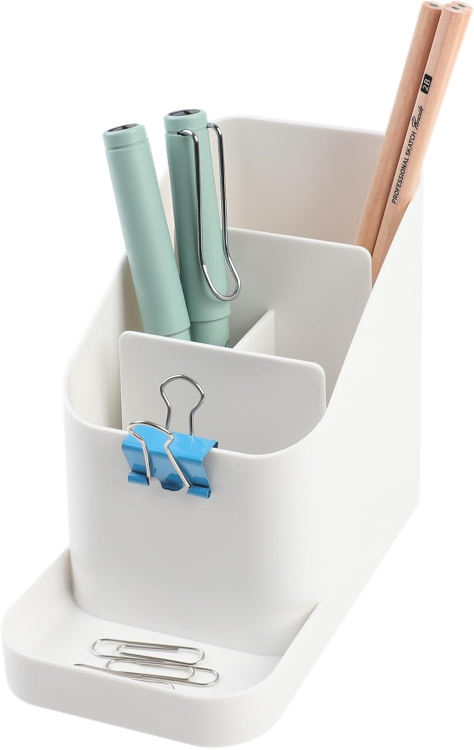 Desk Holder Korean Made Office Organizer for Pens Pencils Notes White