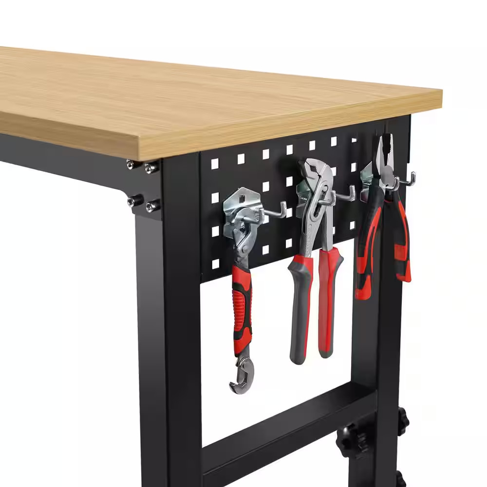 48 In. Adjustable Workbench with Power Outlet Heavy Duty Load Capacity Workbench