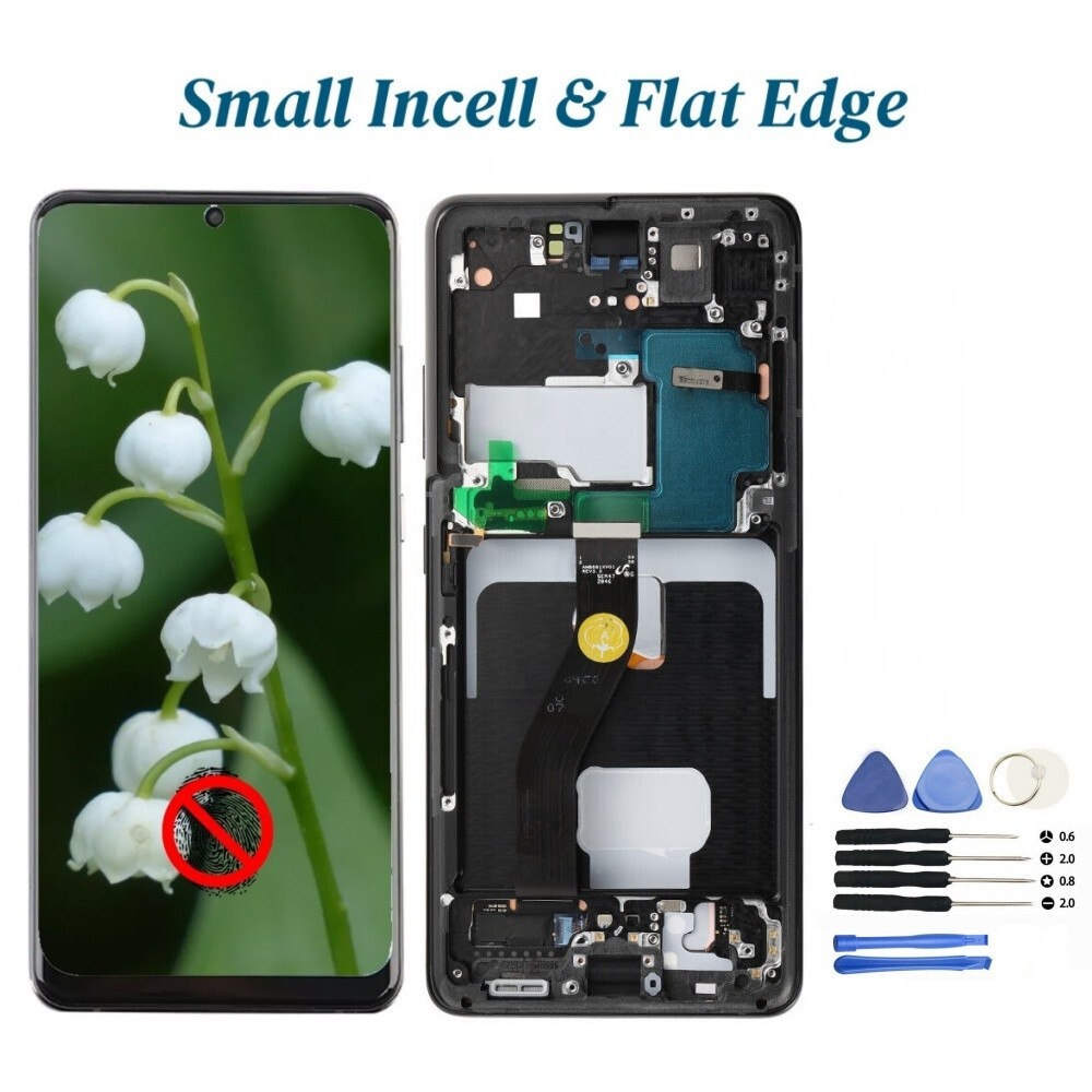For Samsung Galaxy S21 Ultra G998U/U1 Incell LCD Touch Screen Digitizer Frame