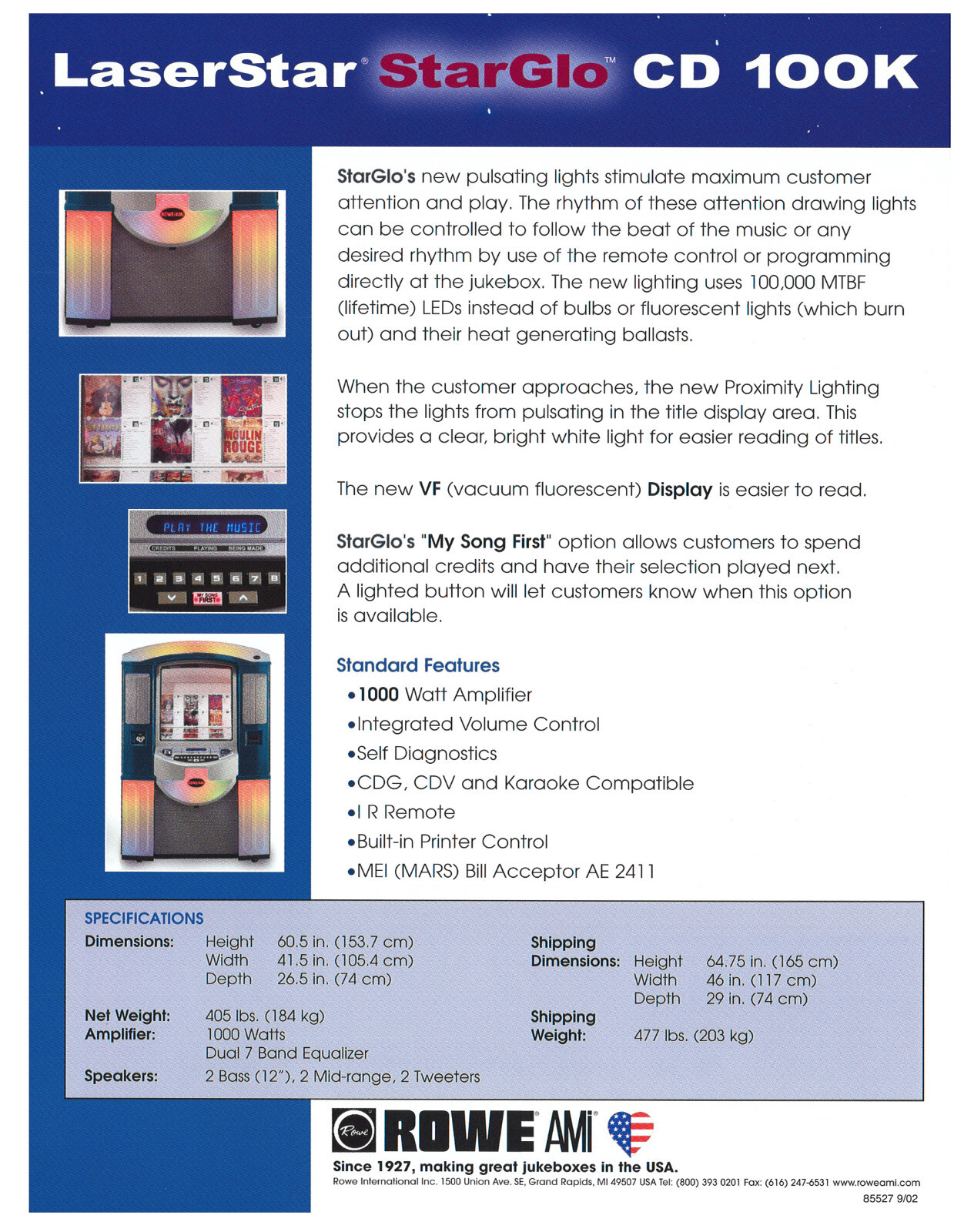 StarGlo CD Rowe Jukebox Arcade Flyer / Brochure / Ad