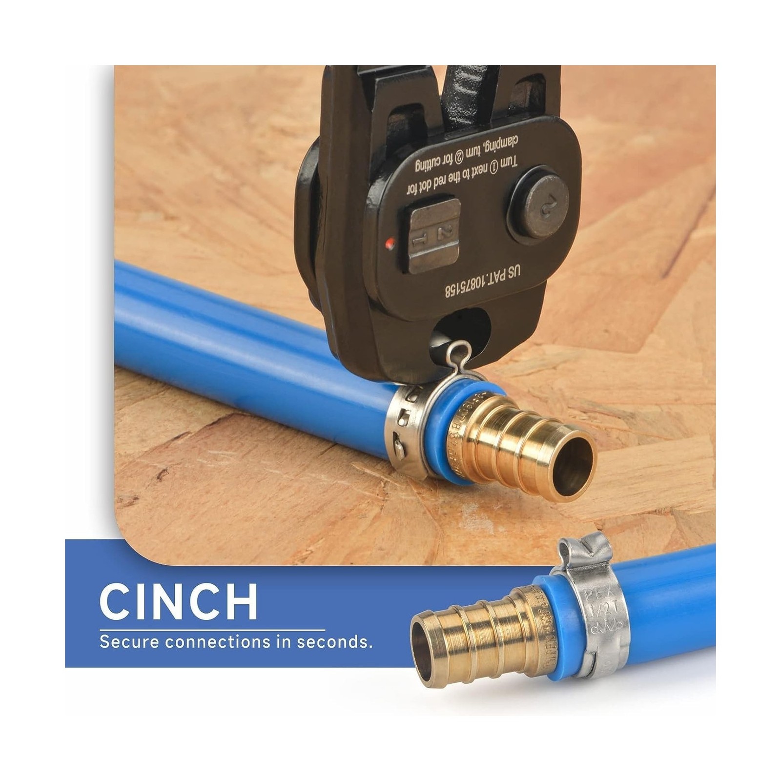 iCrimp Ratchet PEX Cinch Tool with Removing Function for 3/8-in, 1/2-in, 3/4-...