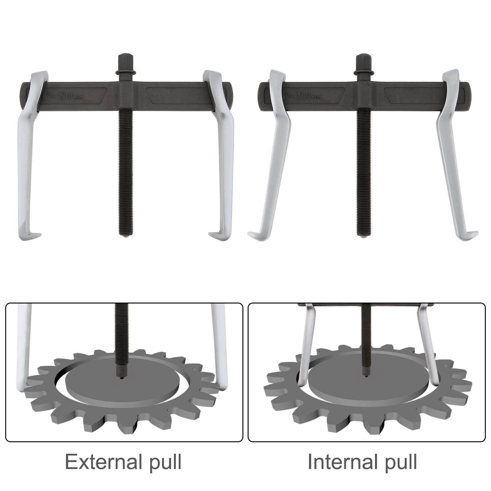 8 Inch Two-claw Puller Adjustable Rust-proof Non-slip Separate Lifting Device