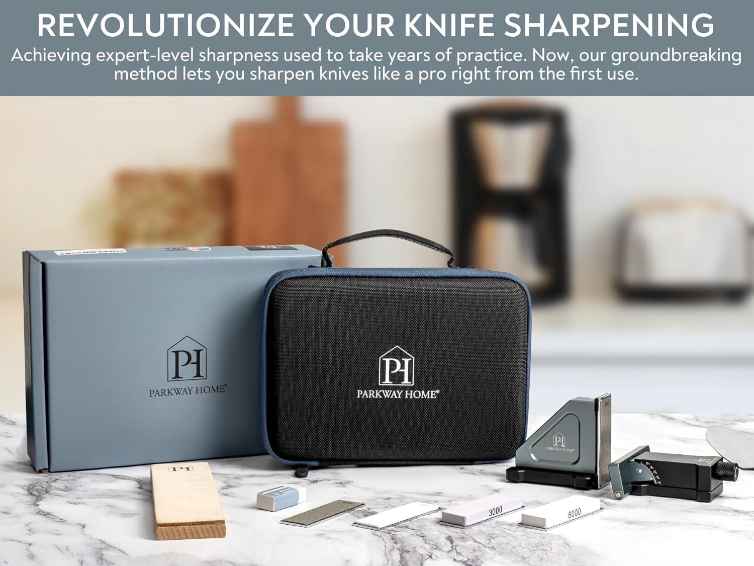 ADJUSTABLE ROLLING KNIFE SHARPENER KIT: Adjustable Height, 30 Angle Options, ...