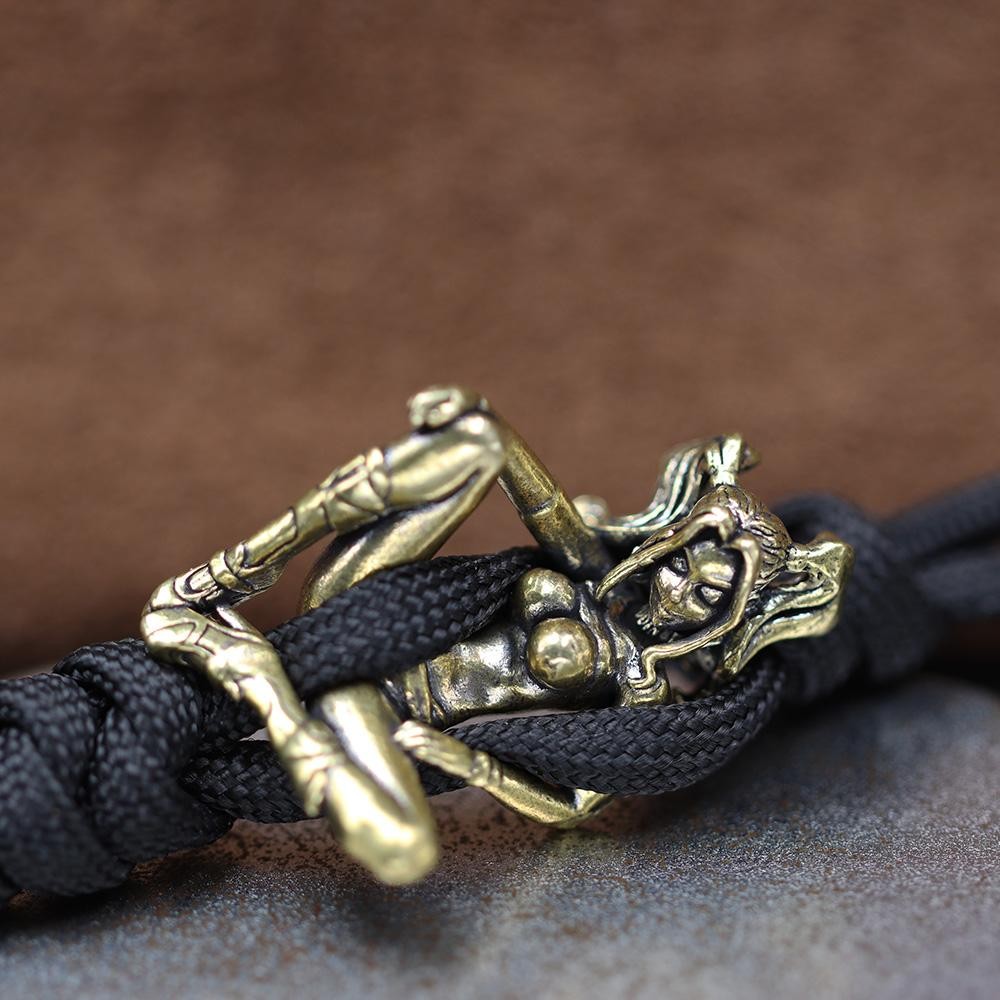 Brass Beauty Girl Knife Bead Edc Paracord Lanyard Charm Diy Bracelet Pendant