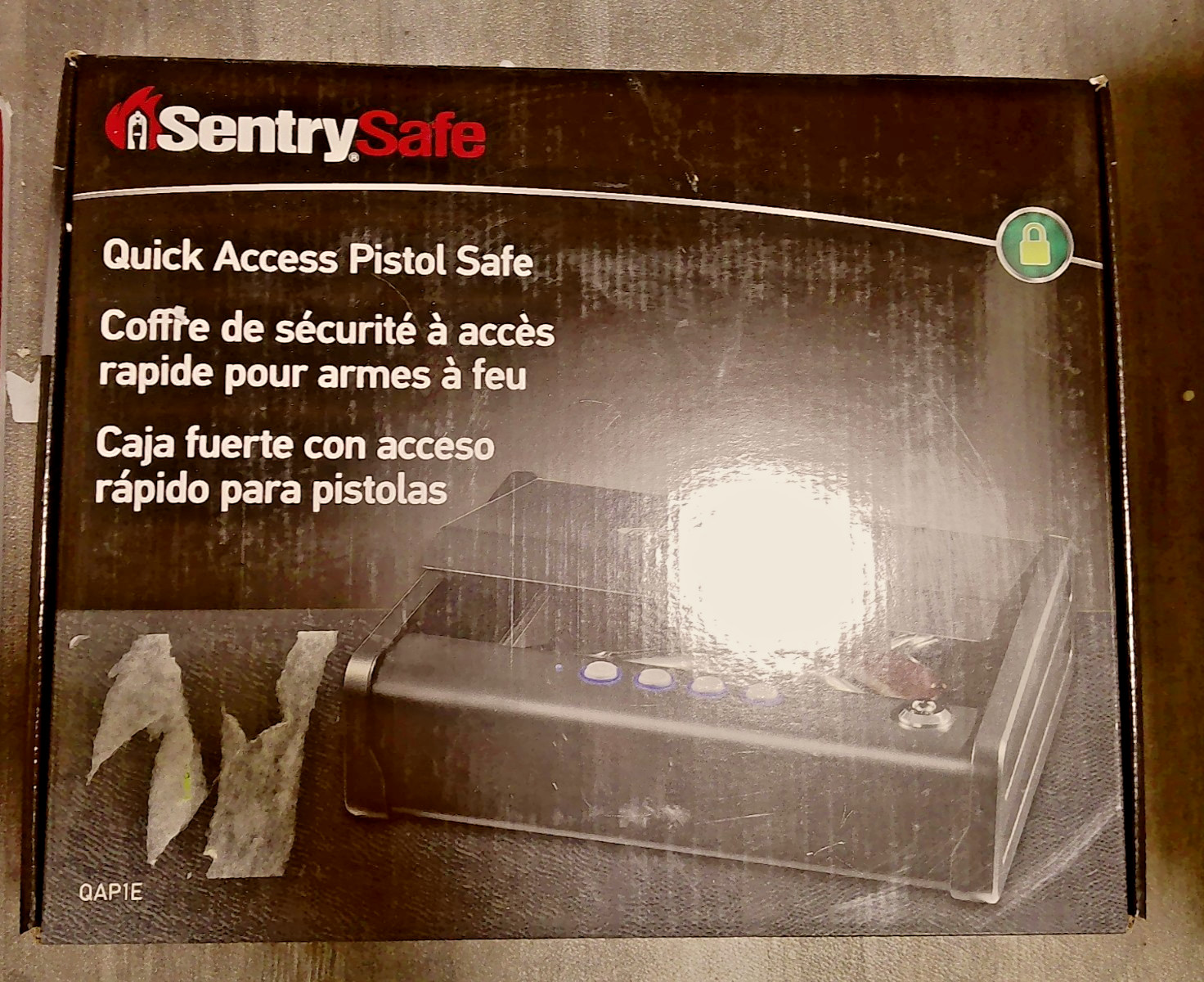 SentrySafe QAP1E Handgun Safe Storage Digital Keypad Solid Steel Pry Resistant