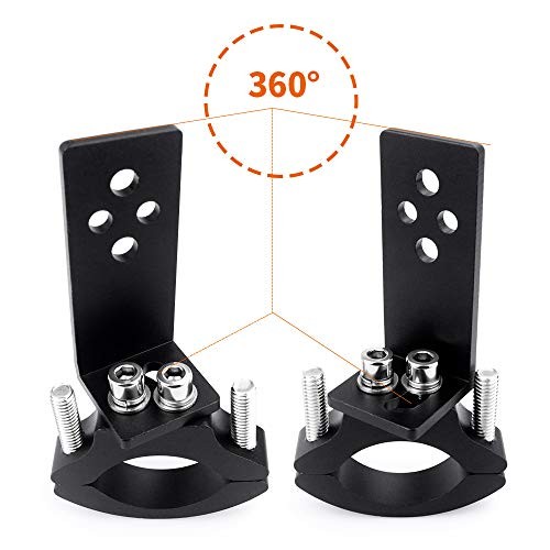 Biqing 2PCS Motorcycle Spotlight Mount Bracket Black,Universal Motorcycle Fog