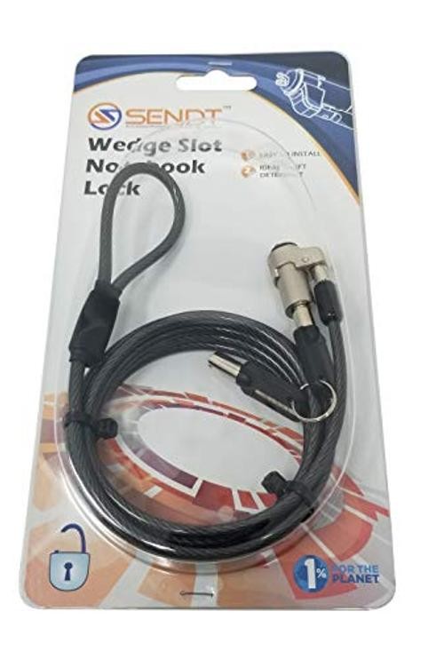 Sendt Black Notebook Laptop Keyed Lock for Wedge Security Slots