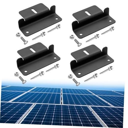 4PCS Solar Panel Mounting Z Brackets, Aluminum Solar Panel Black (4PCS）