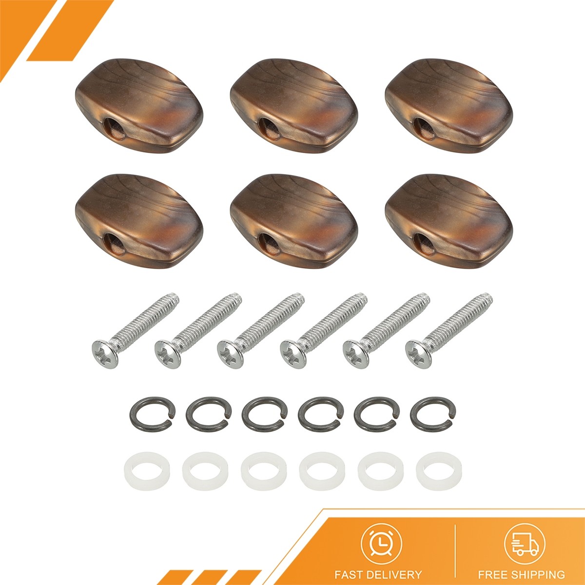 1 x Guitar Tuning Peg Button Machine Head Oval Acrylic Buttons, Brown