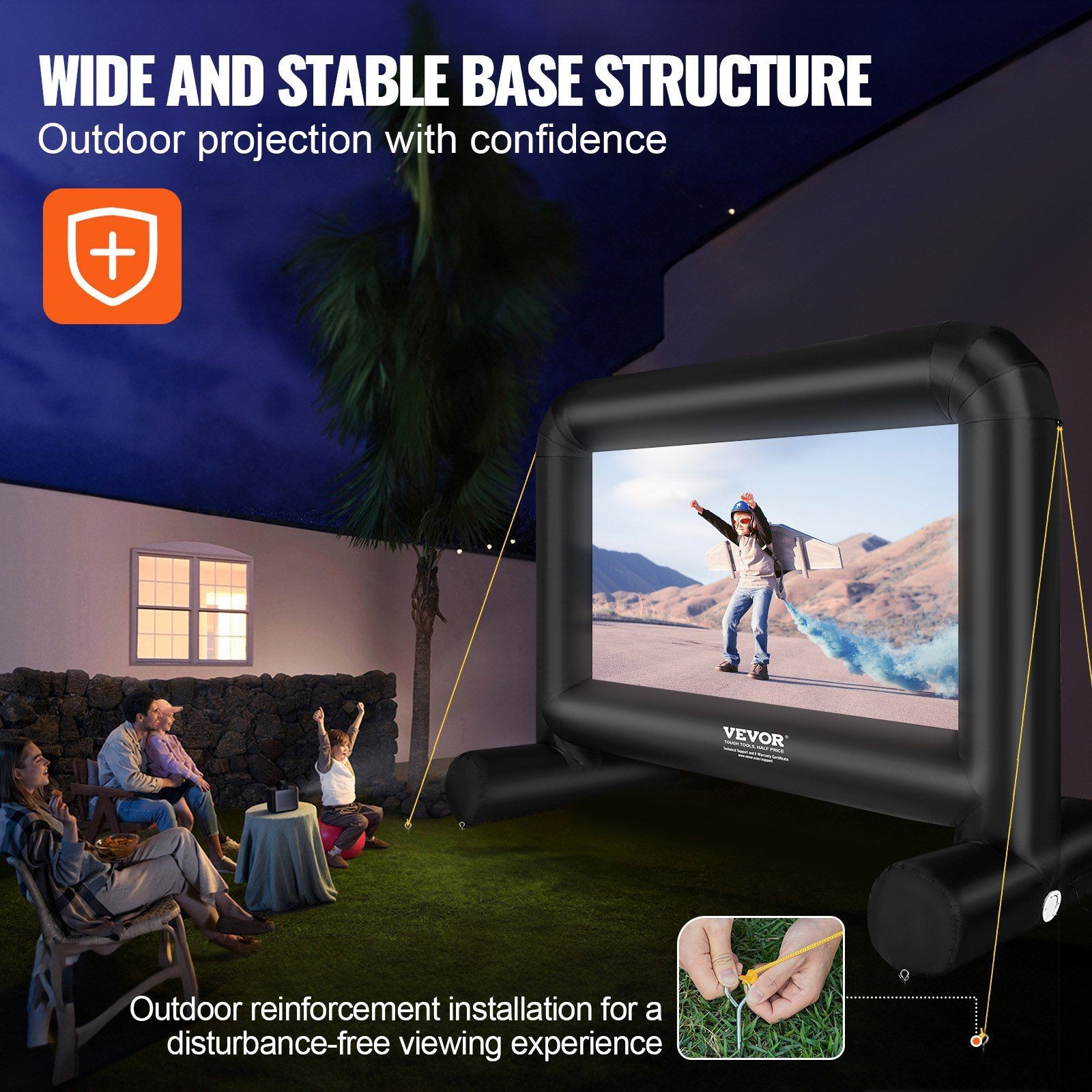 14FT All-Terrain Inflatable Screen 160° Viewing Range Portable Construction