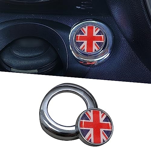 Car Engine Start Button Cover Compatible with Mini Cooper R56 Red Union Jack