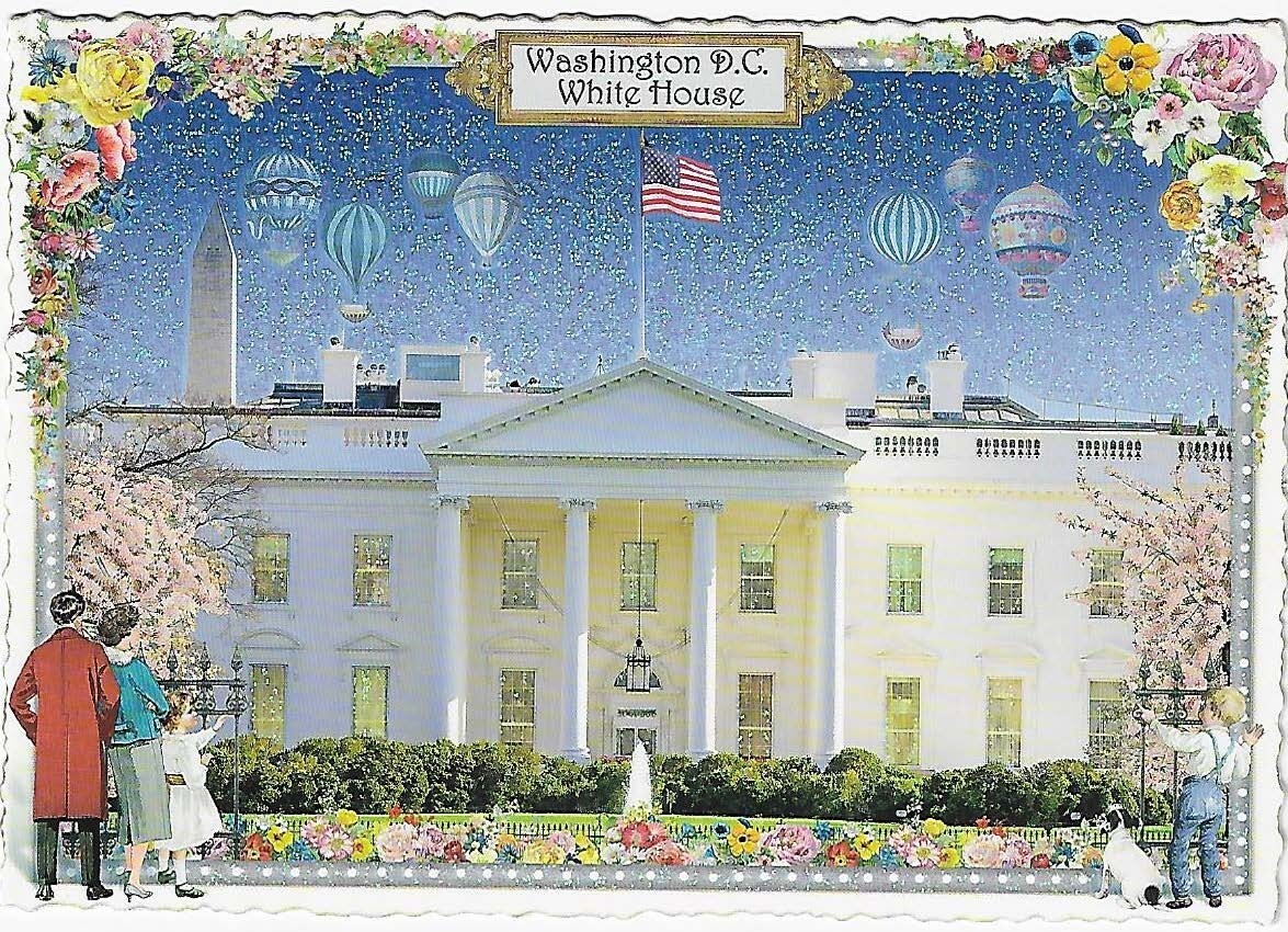 Postcard Glitter Tausendschoen Washington DC White House Postcrossing