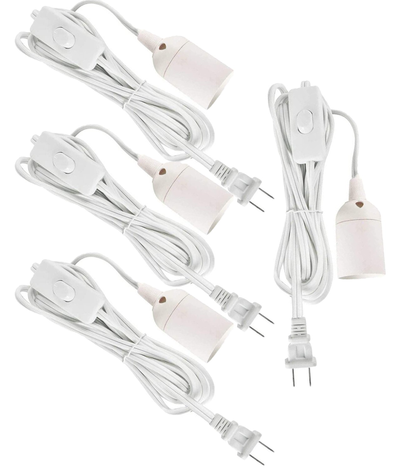4/8/16 Pack 6FT 10FT Power Cable Adapter Cords Wire E26 Socket Switch On/Off