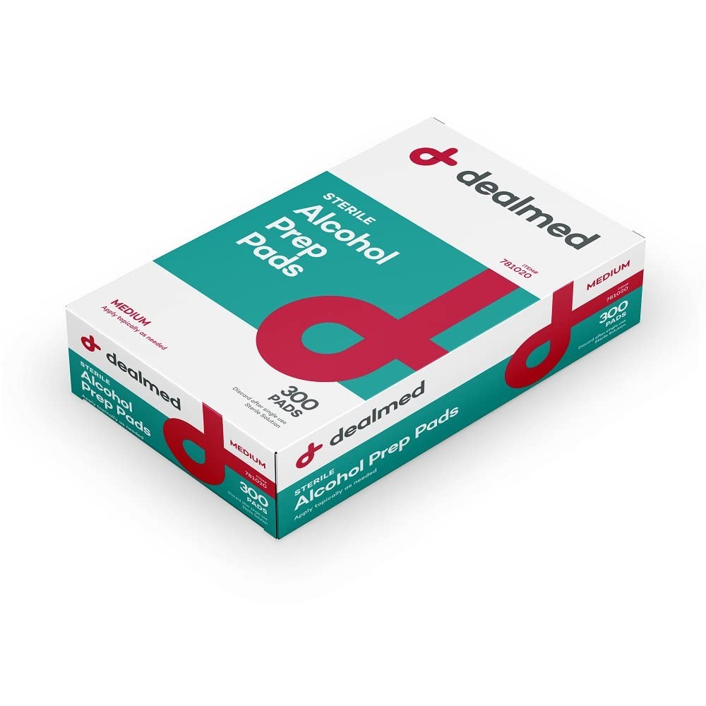 Dealmed Alcohol Prep Pads 3000ct Latex Free Sterile Antiseptic Wipes Wound Care