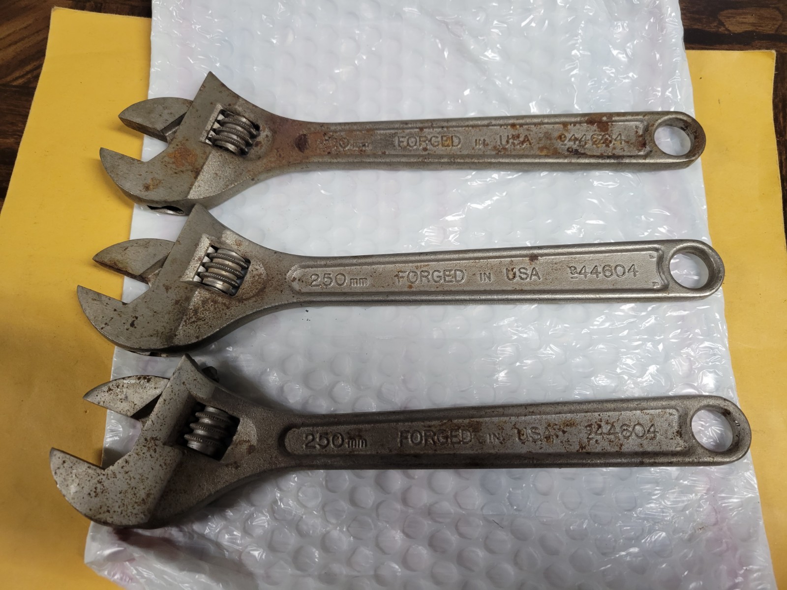 3 EA - 10 INCH CRAFTSMAN ADJUSTABLE WRENCHS 944604 NICE