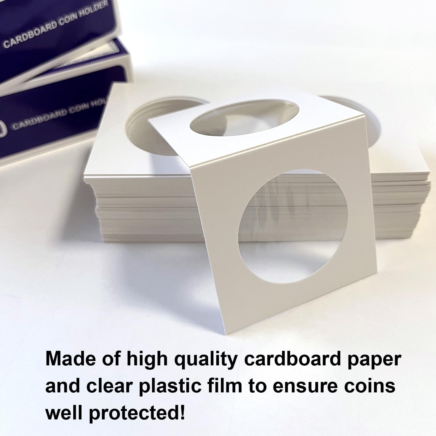 200PCS Assorted Coin Holders 2X2 Cardboard Mylar Flips Include 4 Sizes New--A