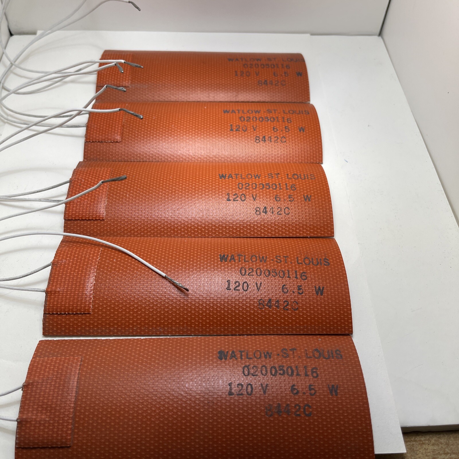 QTY 5 WATLOW FLEXIBLE HEATING STRIP 120v 6.6 w 020050116 2x5”