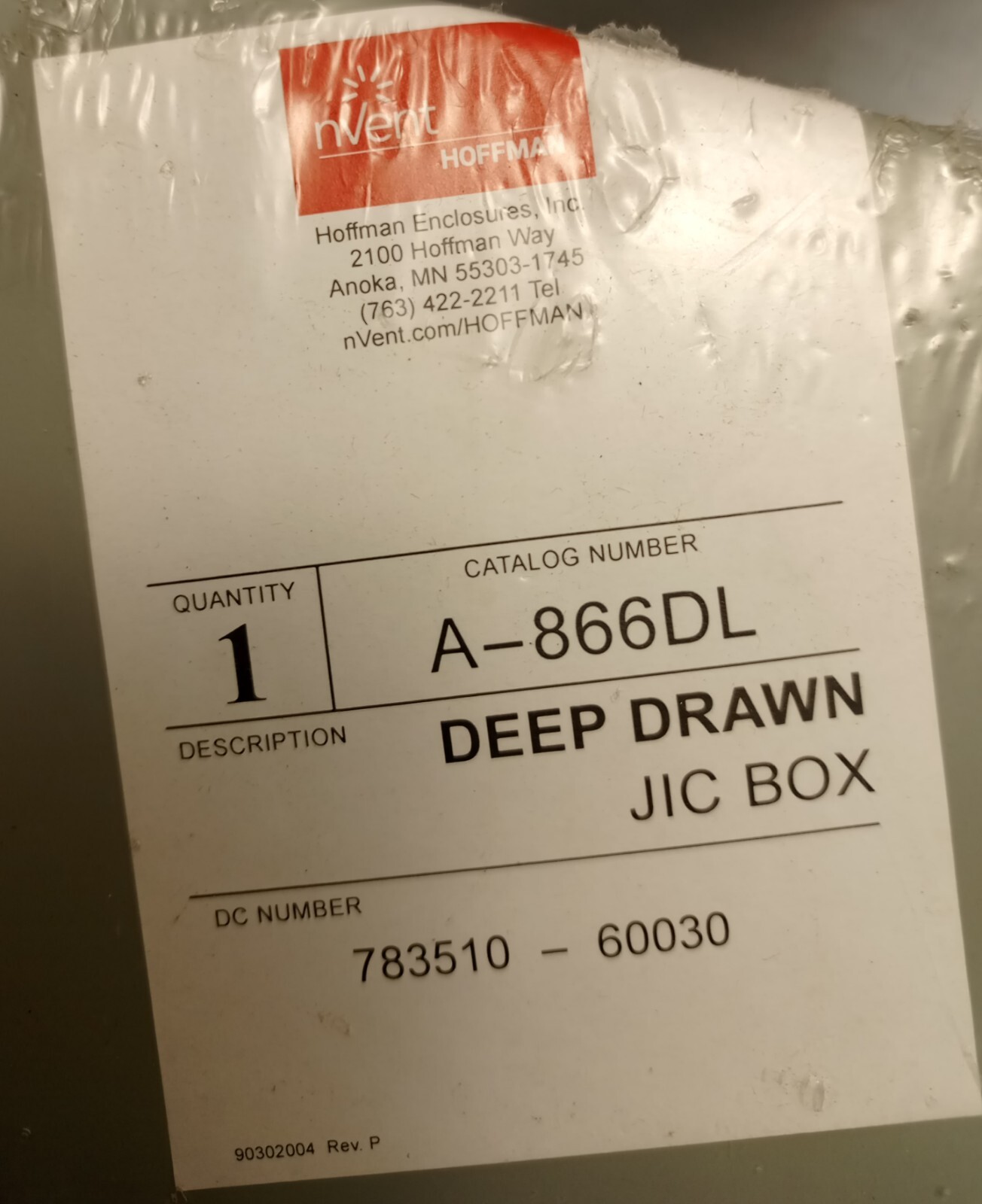 Nvent Hoffman A-866DL Deep Drawn Jic Box