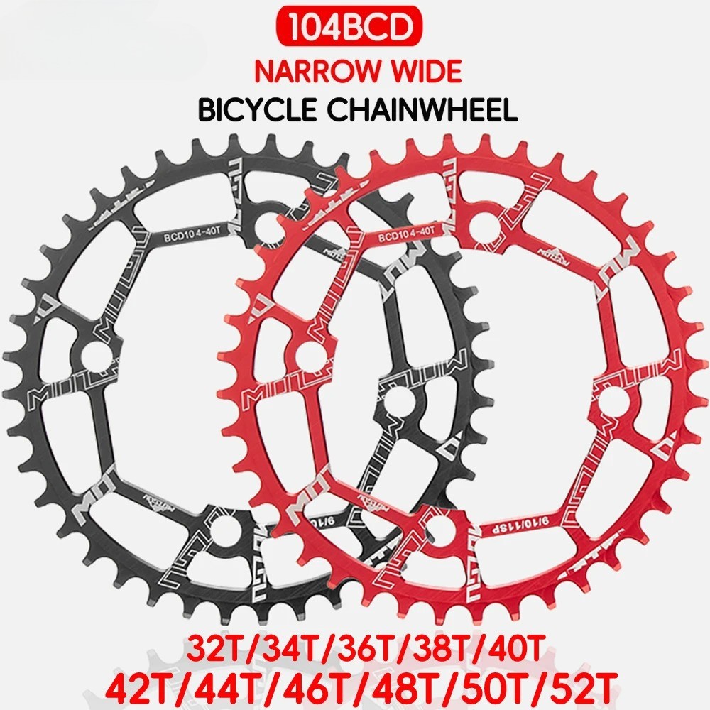 Bicycle Crank Round Chainwheel 104BCD Wide Narrow Chainring 32T-52T Crankset