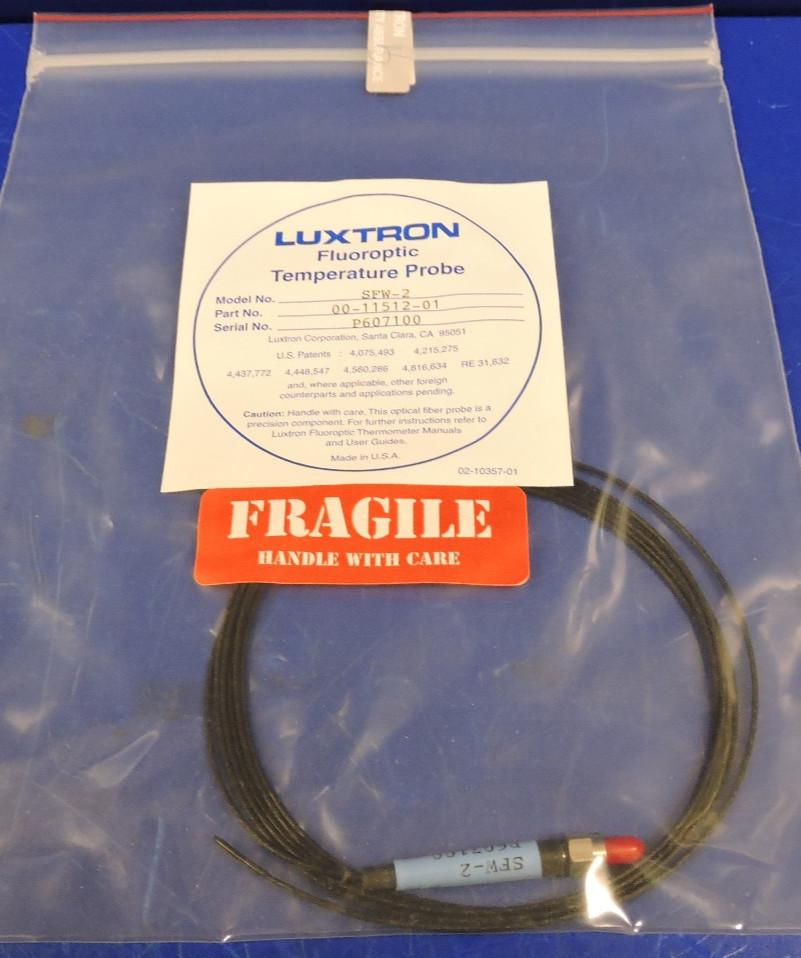 NEW AE Luxtron SFW-2 Fluoroptic Temperature Probe Fiber Optic Sensor 00-11512-01