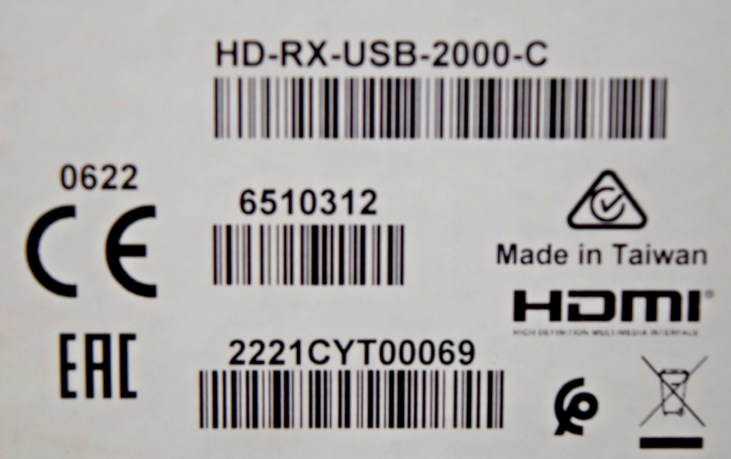 Crestron HD-RX-USB-2000-C HDMI® over CATx Receiver 6510312