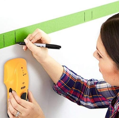 Compact Battery-Powered Stud Finder for Wood & Metal Detection - 3/4" Deep