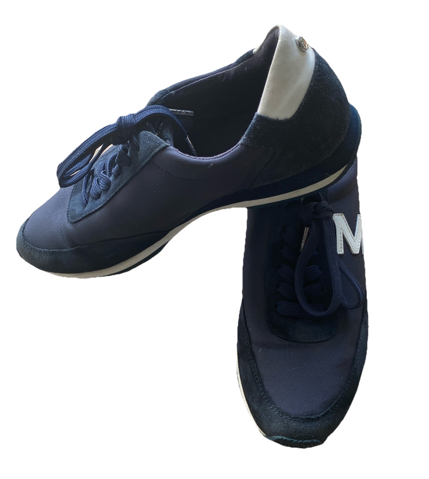 Michael Kors Women Suede Navy Blue /White Sneakers Casual Tennis Shoes Sz 8.5M