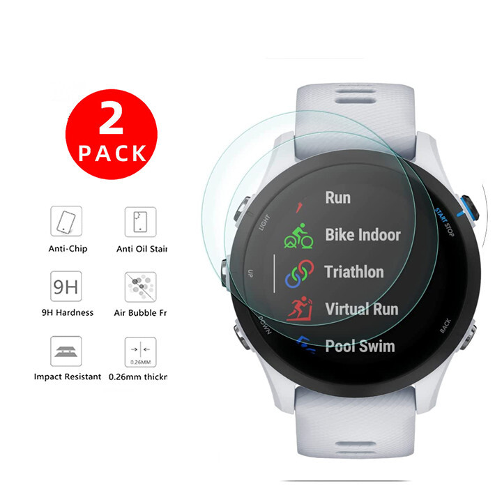2x Tempered Glass Screen Protector Film For Garmin Forerunner 255 /255 Music