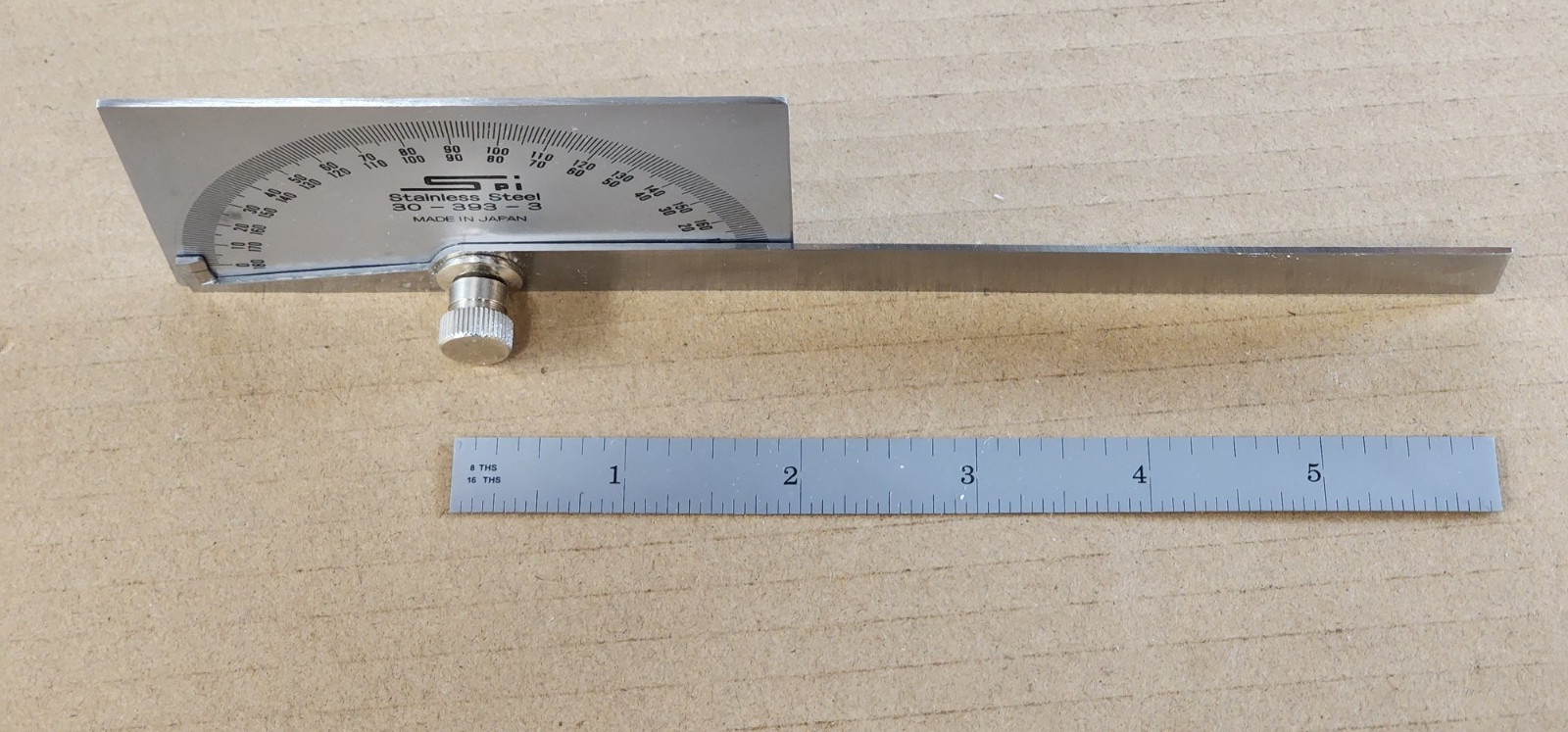 SPI 30-393-3 Rectangular Head Protractor - Made in Japan