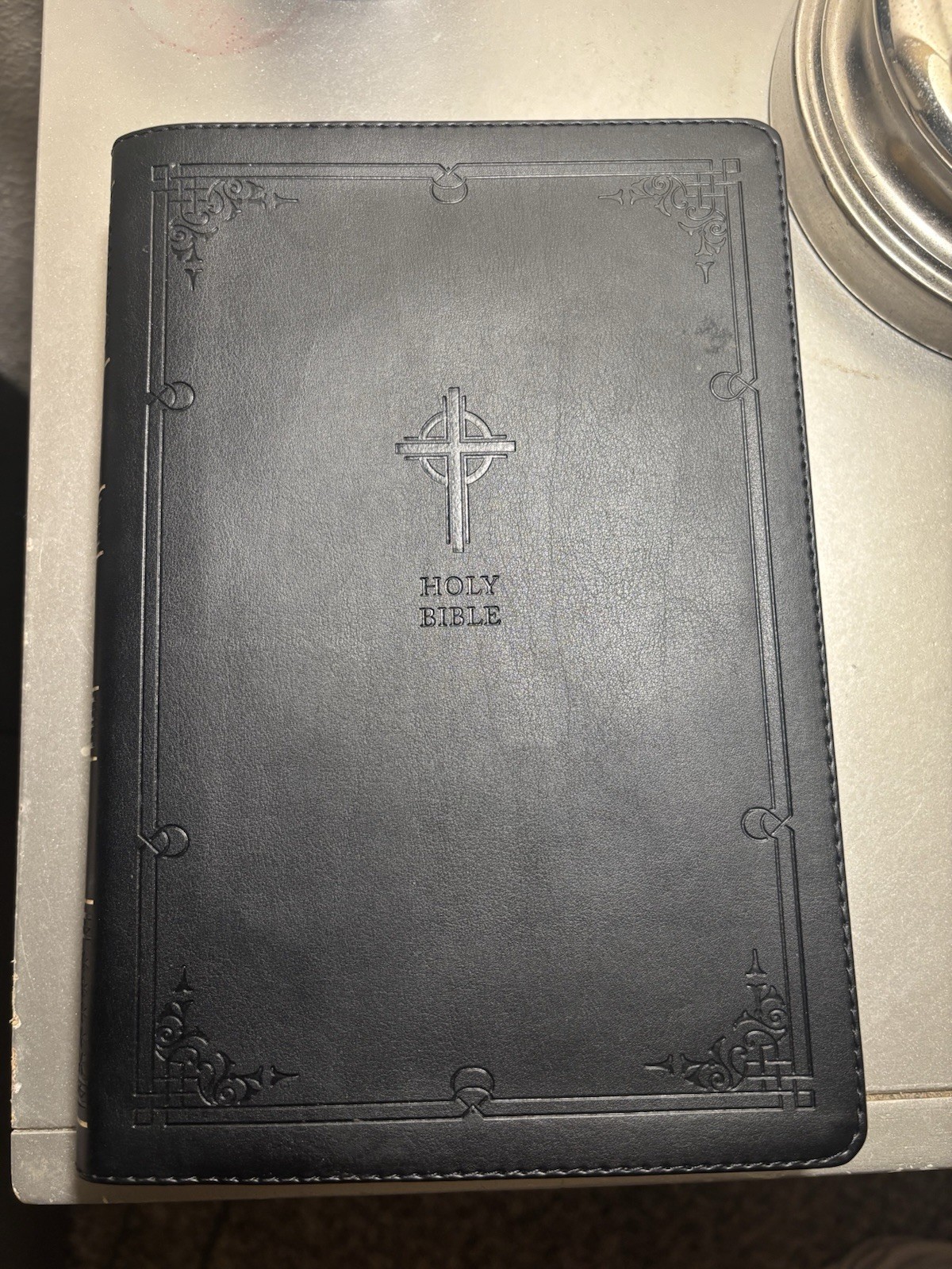 Holy Bible Black Leather Bound Cross Reference Edition Book Religious Scripture