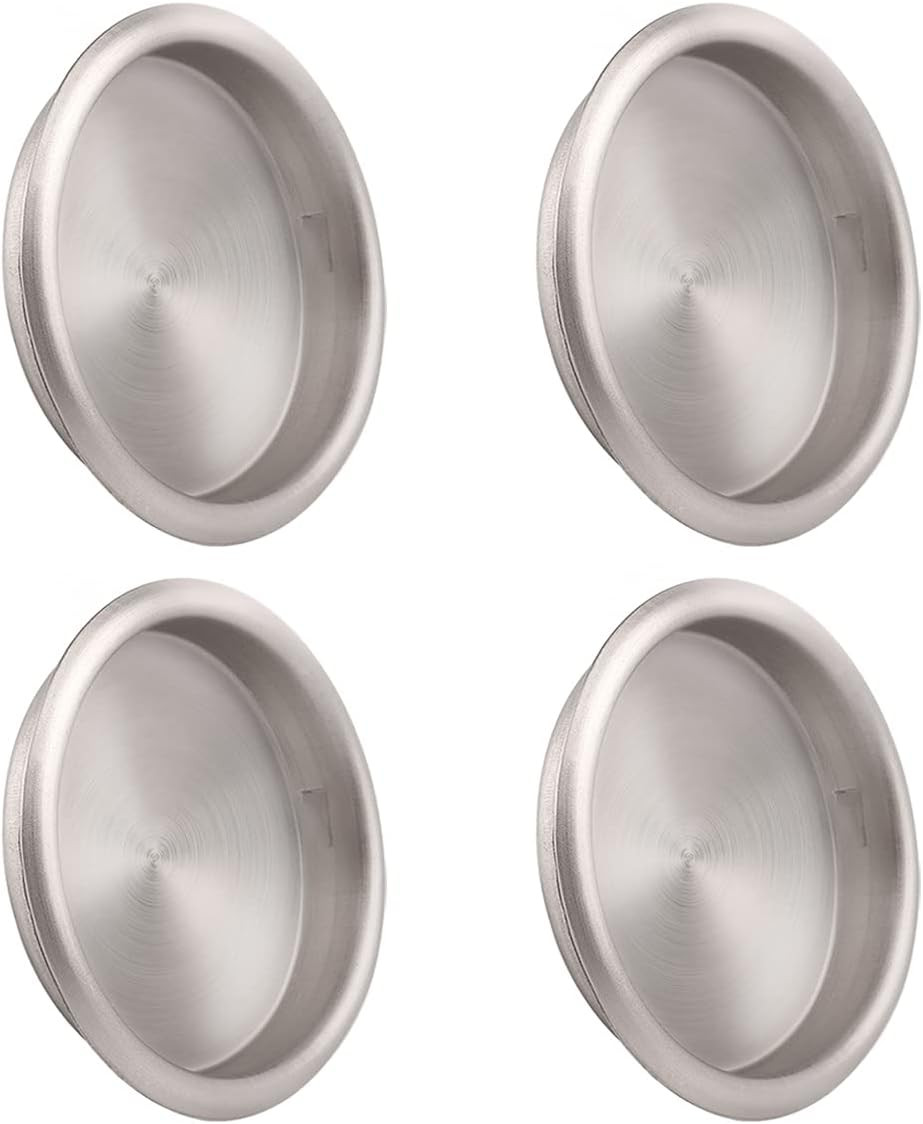 4 Pack Closet Door Finger Pull 2-1/8” Easy Snap in Installation Satin Nickel ...